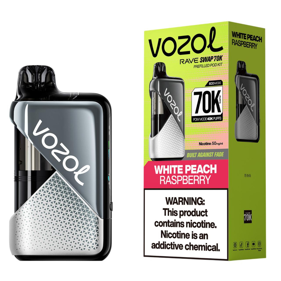 Vozol Rave Swap 70K Puff Disposable white peach raspberry