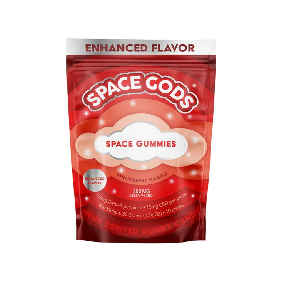Space Gods D9 CBD Space Gummies 300MG Strawberry Mango
