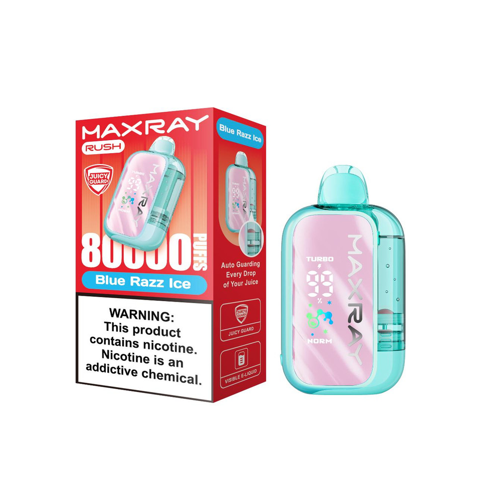 MAXRAY RUSH 80K Puff Disposable Blue Razz Ice