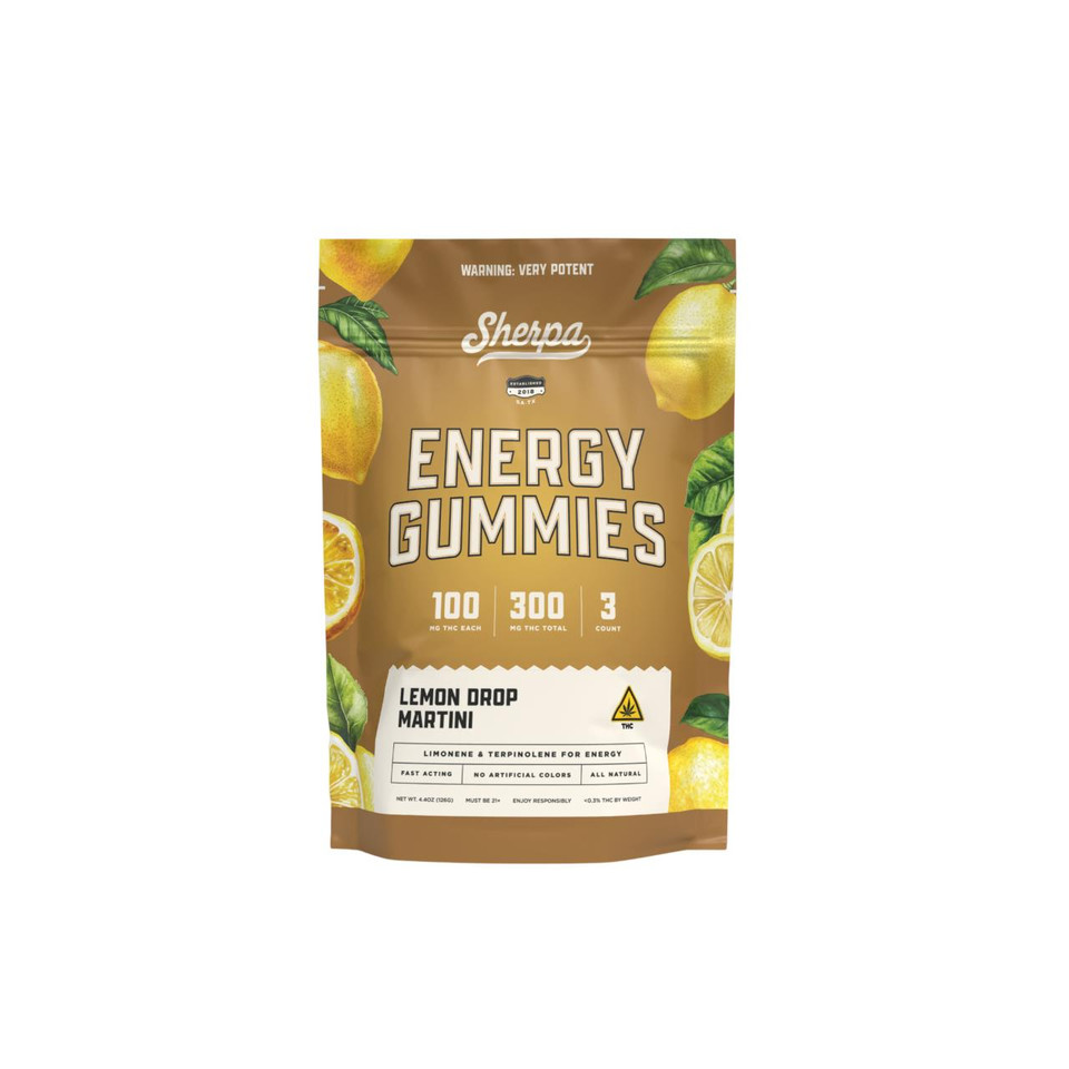 Sherpa THC Gummies 100 MG Energy Blend - Lemon Drop Martini