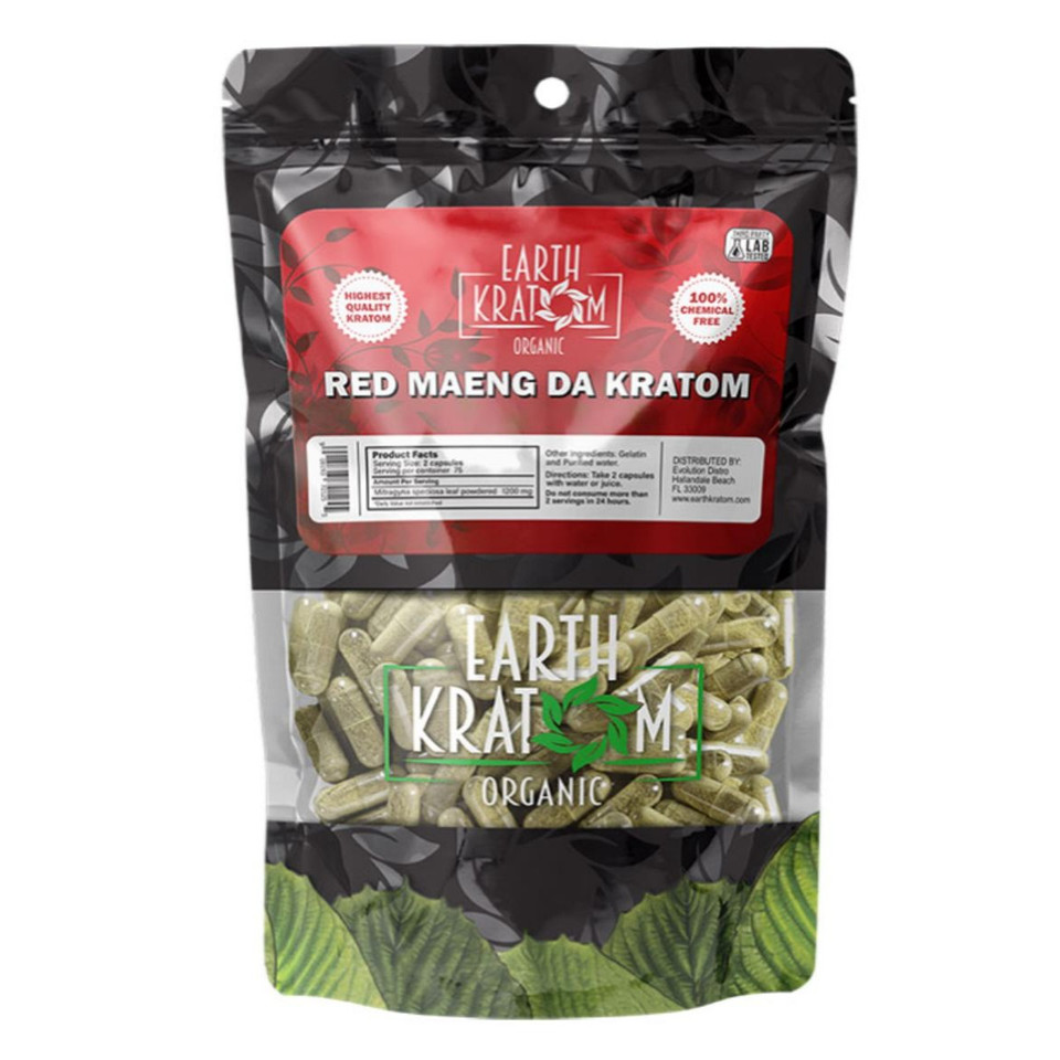 Earth Kratom Capsules 150CT Red Maeng Da