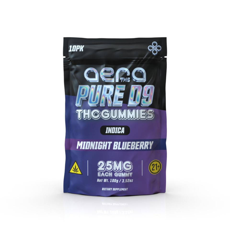 AERA THC Pure D9 Gummies 250MG -10CT Midnight Blueberry Indica