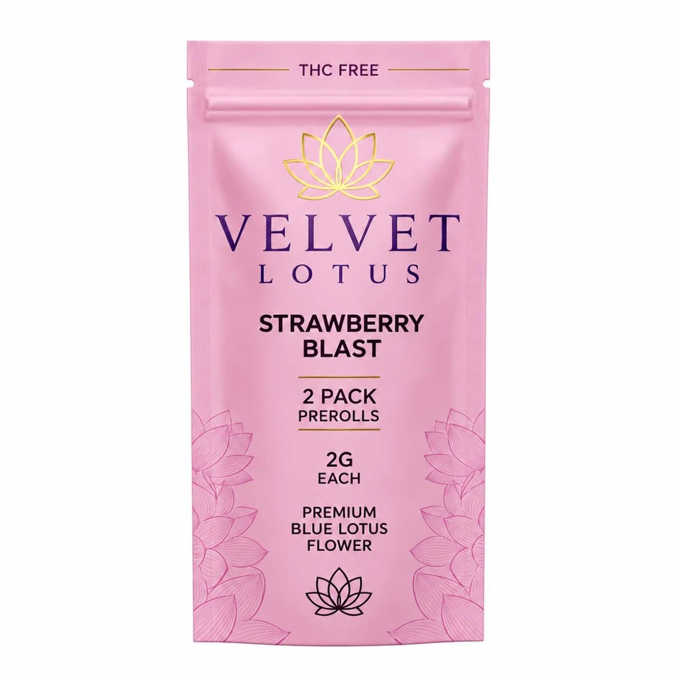Velvet Lotus Blue Lotus Prerolls 4G-2CT Strawberry Blast