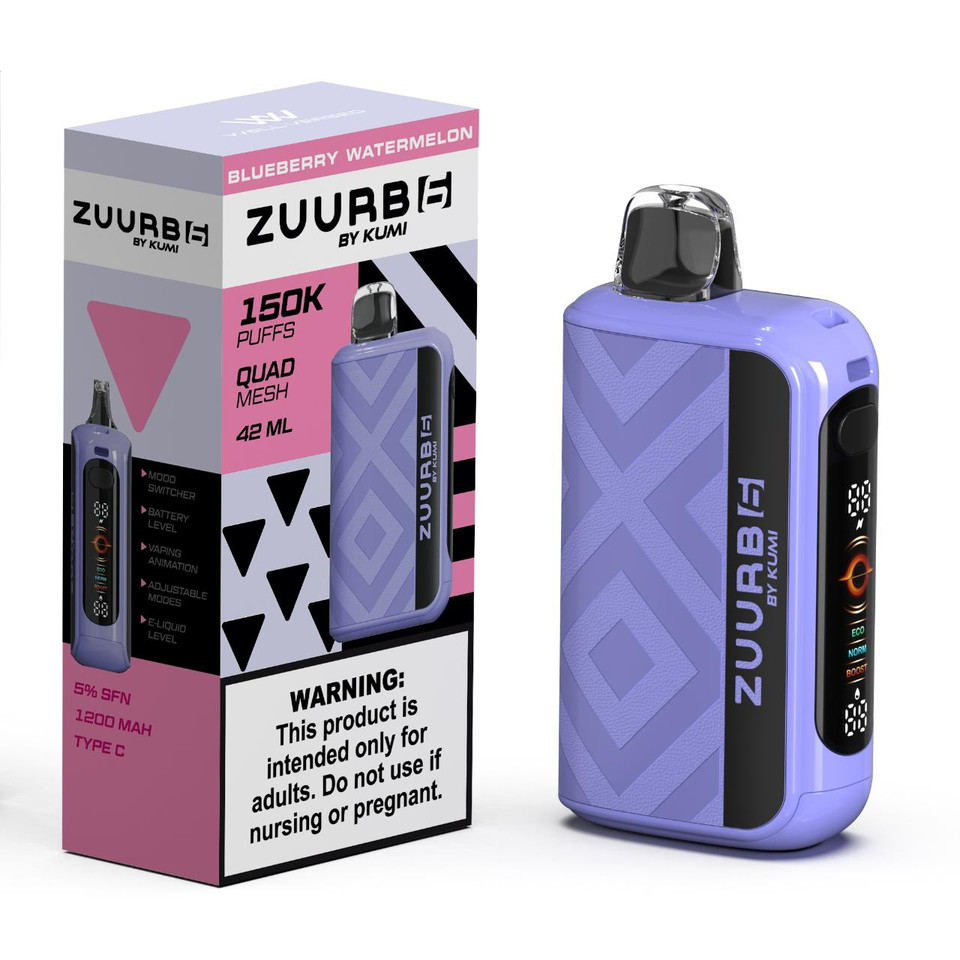 Zuurb 6 by KUMI 150K Puff Disposable BLUEBERRY WATERMELON