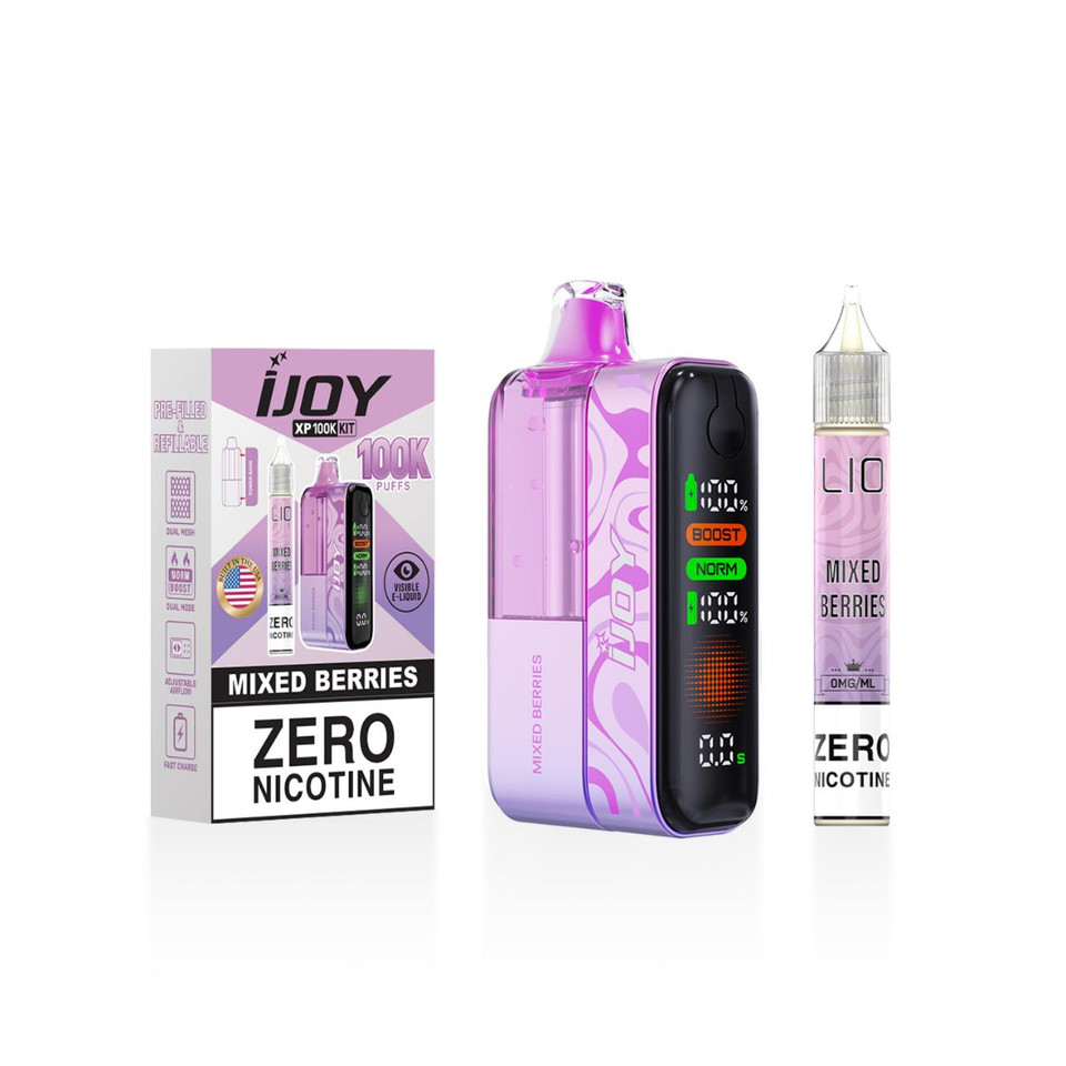 IJoy XP100K Puff Zero Nicotine Disposable Kit 15ml Bottle mixed berries
