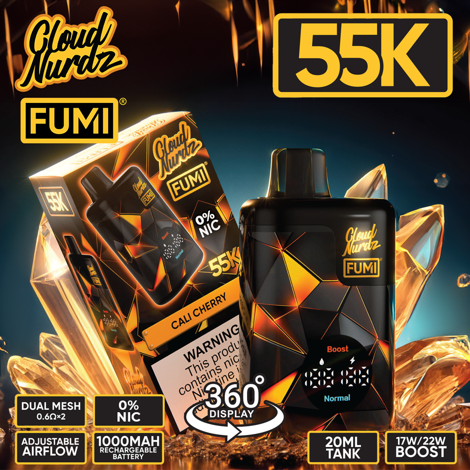 FUMI X CLOUD NURDZ Zero Nicotine Disposable  55K Puffs