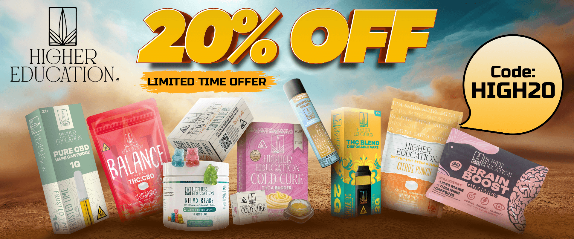 20% OFF on Higher Education