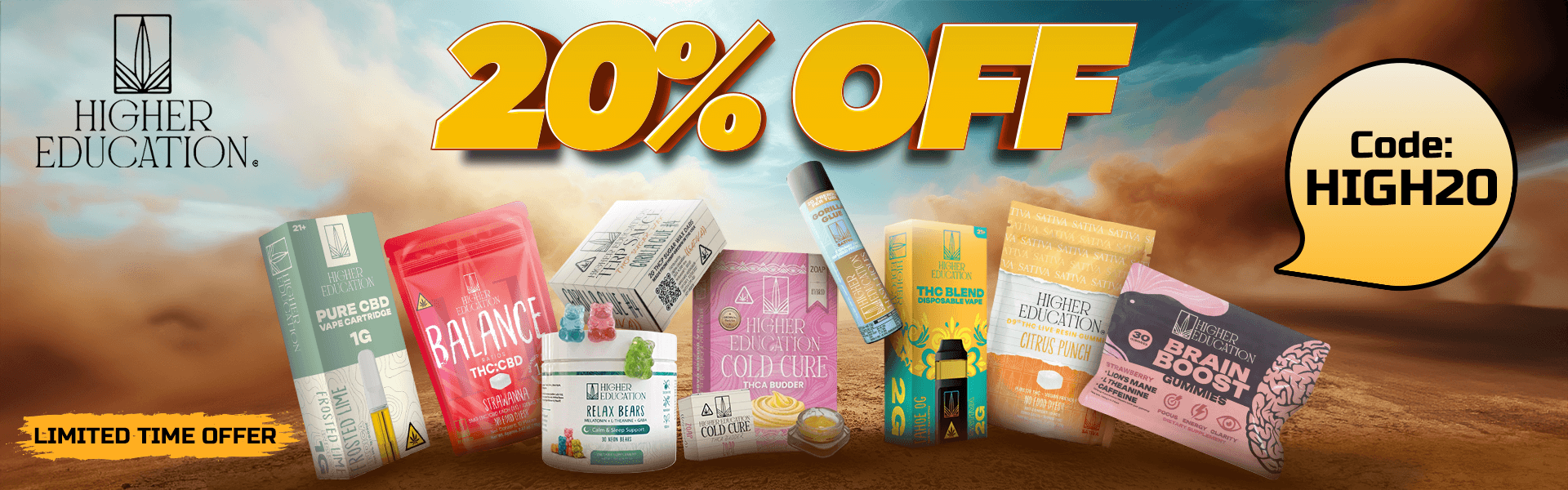 20% OFF on Higher Education