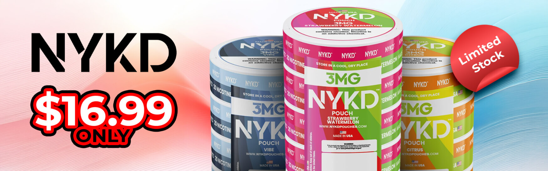Just $16.99 -NYKD Nicotine Pouches | Pack of 5
