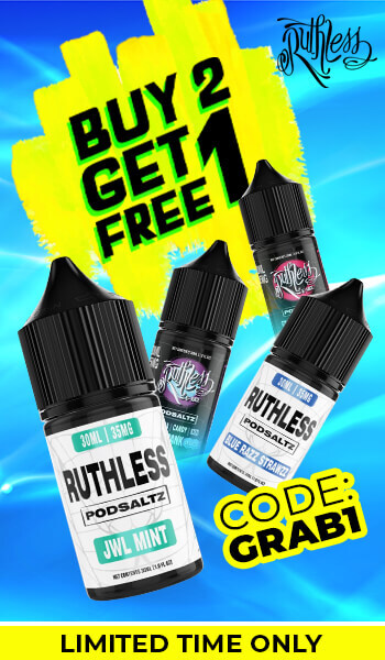 Buy 2 Get 1 Free on Ruthless E-juices | Use Code -  GRAB1