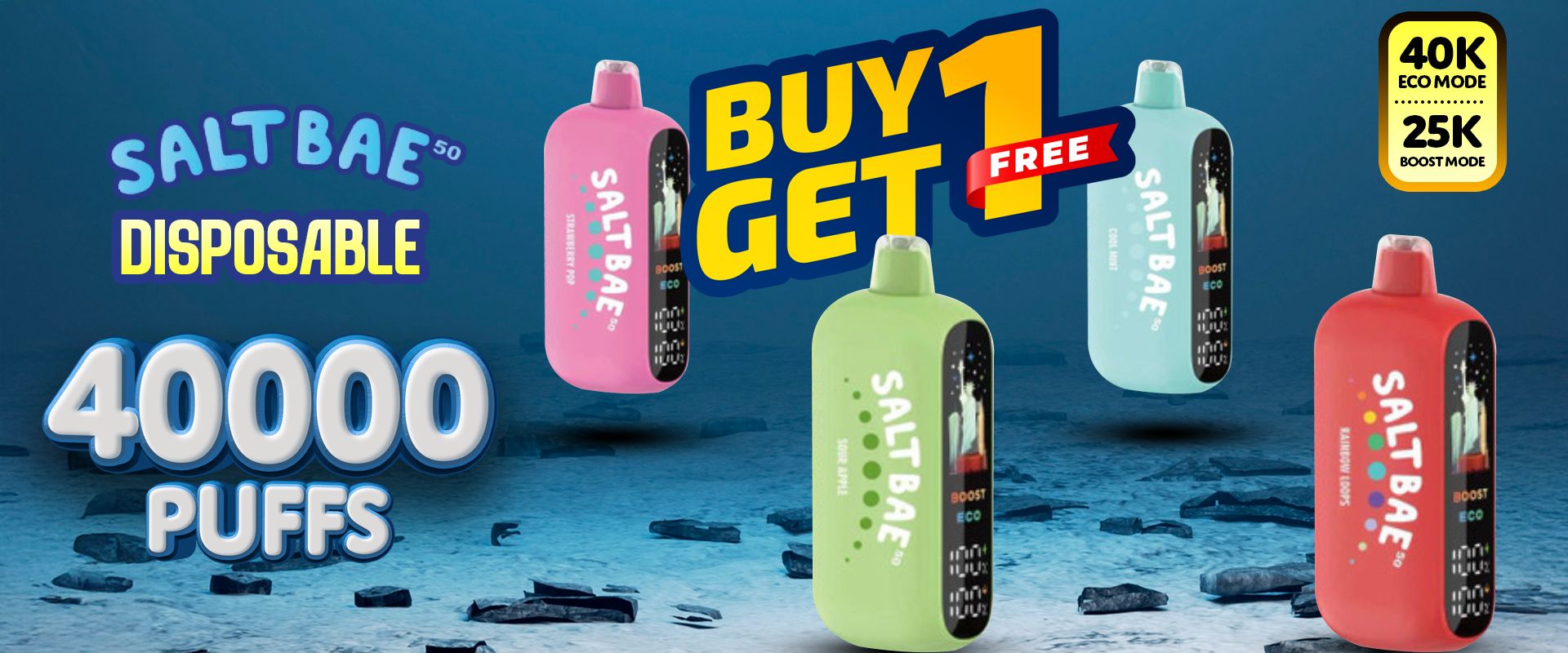 Salt Bae 50 Disposable | 40K Puffs - Buy 1 Get 1 Free
