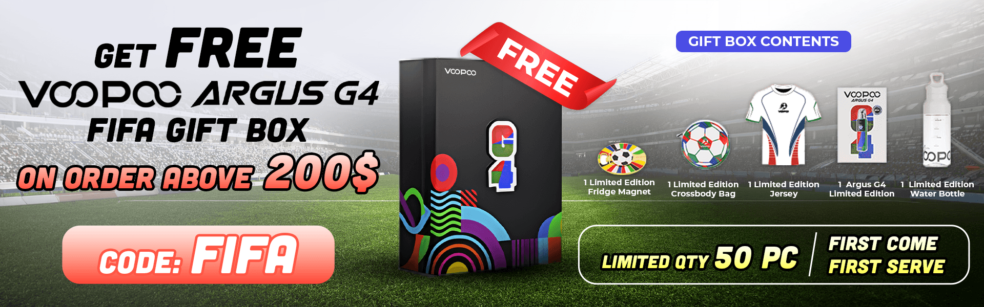 GET - VOOPOO Argus G4 FIFA Gift Box FREE on $200