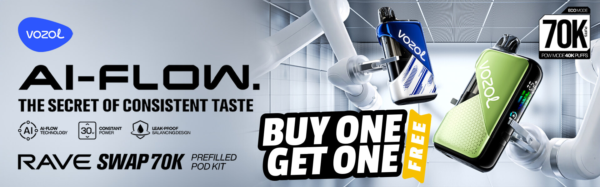 Vozol Rave Swap Disposable (70000 Puffs) - Buy 1 Get 1 Free
