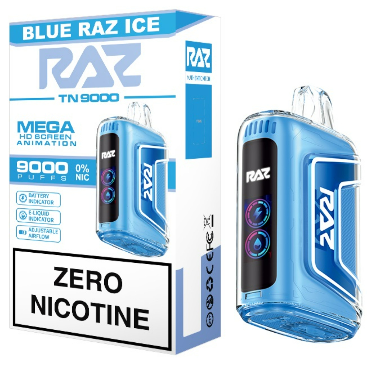 raz vape with screen Geek TN9000 Zero Nicotine Disposable 9000 Puffs Online order njoy pods NJOY زجاج ألماني Variant:FROZEN BLUEBERRY