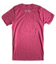 Back  view of pink Mural Building T-shirt with white IMITF locker tag logo