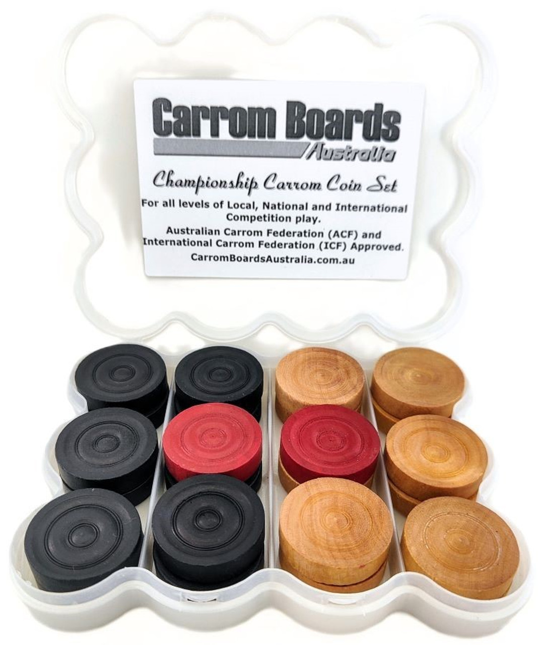 Championship Carrom Coin TWO SETS Regulation Approved PLUS FREE OFFERS