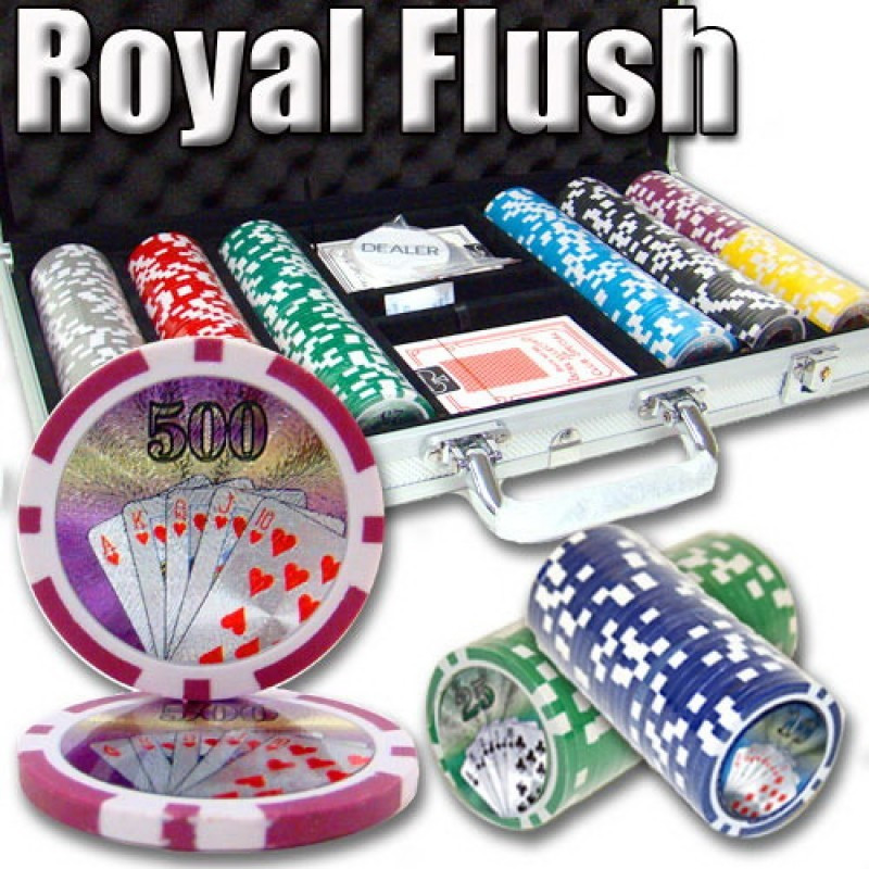 Royal Flush 11.5g Poker Chip 500 pc Set with Case & FREE OFFER Carrom