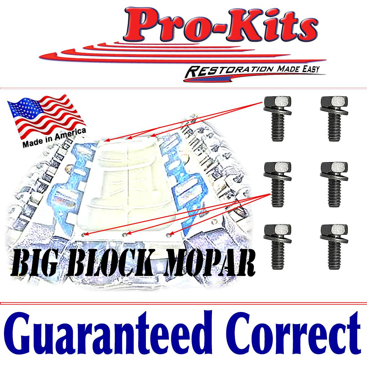 Big Block Valley Pan Rail Bolt Kit