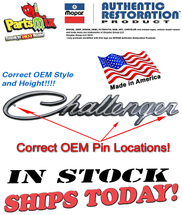 70 CHALLENGER FRONT FENDER EMBLEM "Challenger" Script. 70 CHALLENGER FRONT FENDER EMBLEM "Challenger" Script.