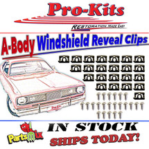 1968 75 Dart & Valiant Windshield Chrome Reveal Molding Clip Kit