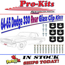 Mopar 64 65 Savoy 330 2 & 4 Door Sedan Rear Glass Window Reveal Molding Clip Kit