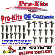 70-74 Cuda Challenger Barracuda Upper & Lower Door Hinge Bolt Kit 70-74 Cuda Challenger Barracuda Upper & Lower Door Hinge Bolt Kit