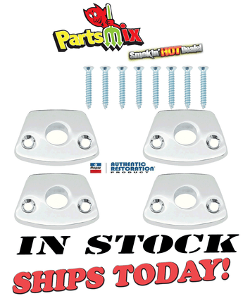 68-70 A & B-Body Bench Seat Headrest Bezels Chrome Trim Escutcheons