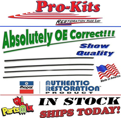 Mopar 68 69 70 Coronet  R/T 440 500 CONVERTIBLE Window Sweep Felts Fuzzies 4 Piece Set