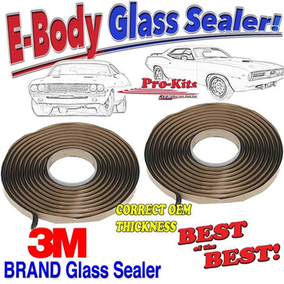 70 71 72 73 74 Cuda Challenger 71 72 73 74 Charger Roadrunner Windshield Rear Glass Window Sealer Kit (w/o Clips)