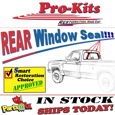 75-93 Dodge Truck Rear Window Gasket Seal w/lockstrip.