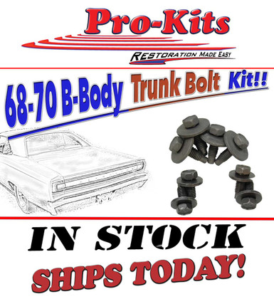68 69 70 B-Body Charger Road Runner Super Bee GTX Super Bee Trunk Deck Lid Striker & Latch Bolt Kit