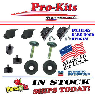 73 74 Coronet Charger & 70-74 Challenger Hood Bumper Kit w/Wedges 73 74 Coronet Charger & 70-74 Challenger Hood Bumper Kit w/Wedges