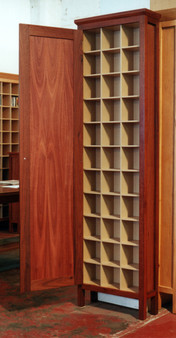 3 x11 Cd cabinet, Jarrah and Clear, Traditional with door