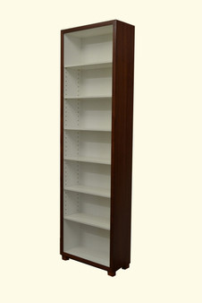Bookcase, Tall and Slim, Jarrah with white interior, Barbi style