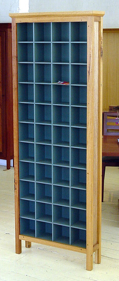 4x11 Cd cabinet, Ash and Valley Blue, Traditional