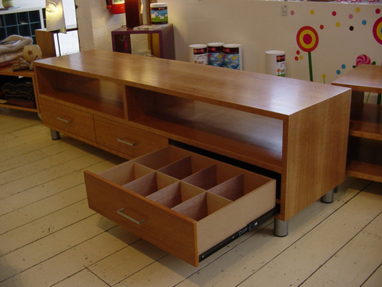 Silky Oak cabinet with three drawers