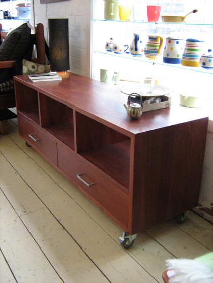 Jarrah three column cabinet
