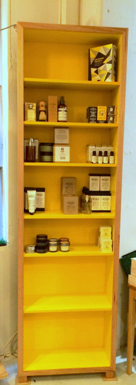 Bookcase, Tall and Slim, Ash with yellow interior,barbi