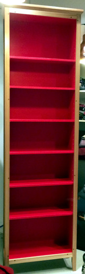 Bookcase, Tall and Slim, Ash with red interior, traditional