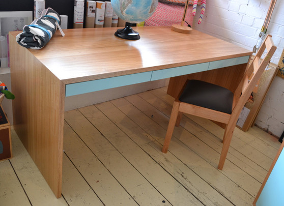 Desk, Victorian Ash with three drawers