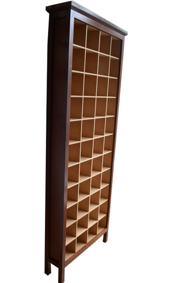 Cd cabinet 4x11, Jarrah and clear interior, traditional