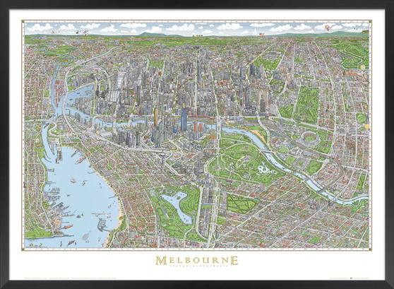 THE MELBOURNE MAP colour poster large