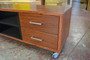 Hifi Cabinet, 4 column, Redgum with Black interior