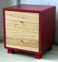 Red cube with ash drawers