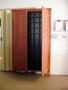 7x11 CD cabinet, Redgum and Black, Traditional with doors