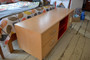 Maple and Red three column Hifi cabinet