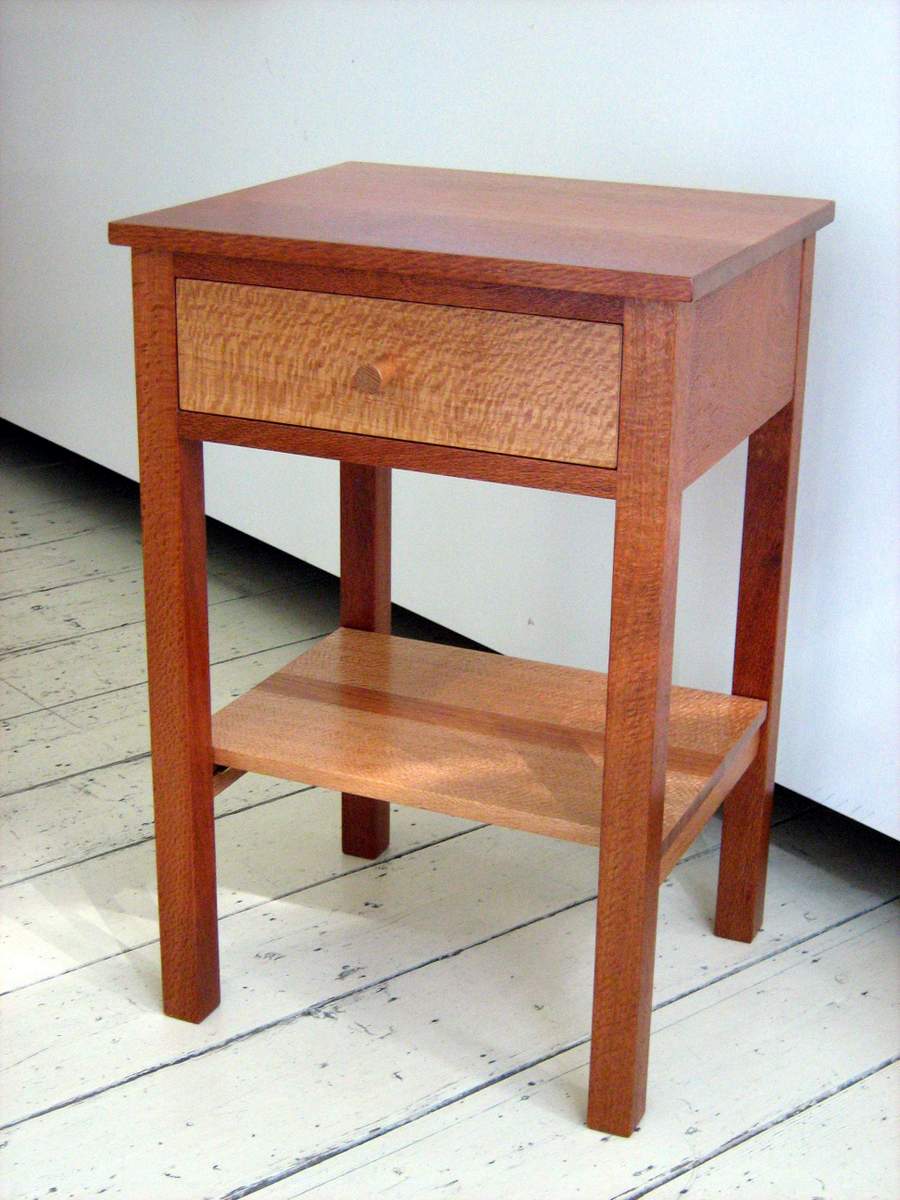 Silky Oak Bedside Table Drawer And Shelf Wilkins And Kent