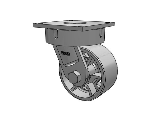 700 Series Top Plate Swivel Caster with 8 Grey Enamel CA - Cast Iron Wheel