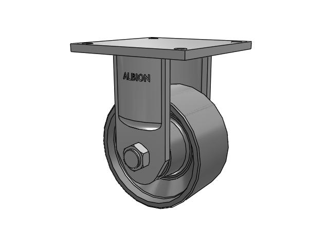 700 Series Top Plate Rigid Caster with 8 Clear Coat Enamel FH - Drop-Forged Steel (Large Bore) Wheel