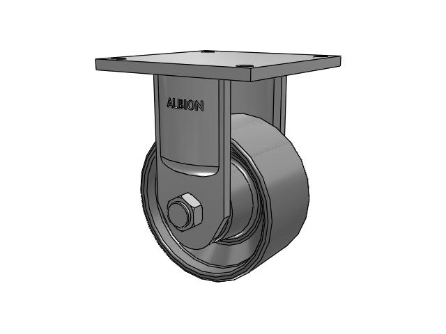 700 Series Top Plate Rigid Caster with 8 Clear Coat Enamel FS - Drop-Forged Steel Wheel